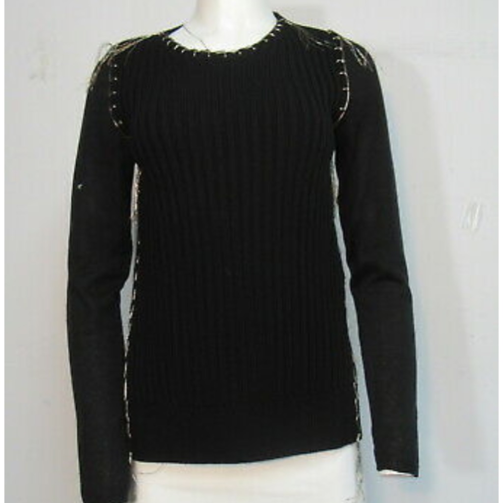 Lanvin River 2015 Black Sweater W/ Gold Trim